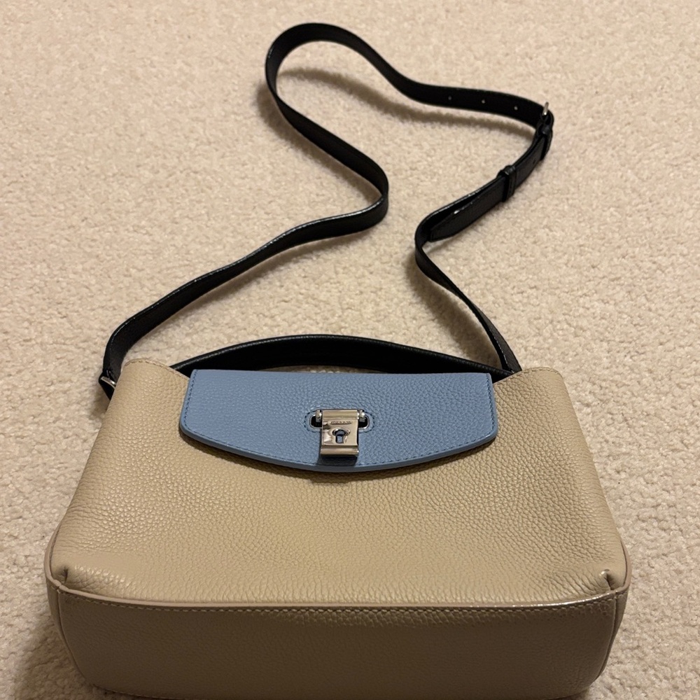 Bally Tan and Blue Crossbody Bag